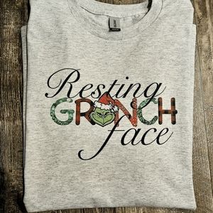Grinch shirt funny Christmas resting grinch face